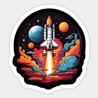 Rocket Launch Cosmos Sticker